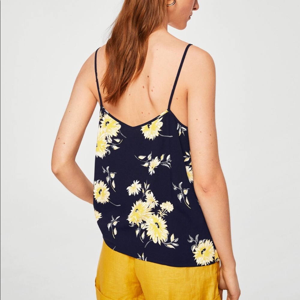 Mango NWT cami navy and yellow floral - Picture 6 of 8
